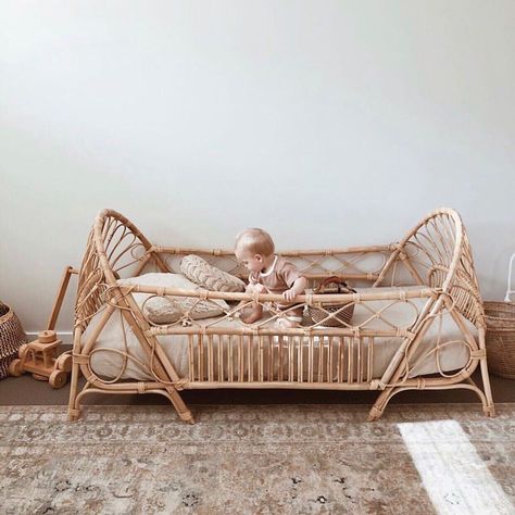 Boy Bed, Bed Bassinet, Rattan Bed, Cot Sheets, Nursery Room Inspiration, Baby Bassinet, Boys Bedding, Cots, Big Girl Rooms