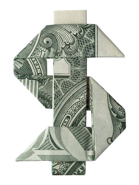 Money Origami 1 DOLLAR SIGN High Resolution Folded with Real One Dollar Bill stock image Money Origami Heart, Nas Hip Hop, Origami Dollar, Black Men Tattoos, One Dollar Bill, Dollar Bill Origami, Graphic Design Images, Tree Tattoo Designs, 1 Dollar