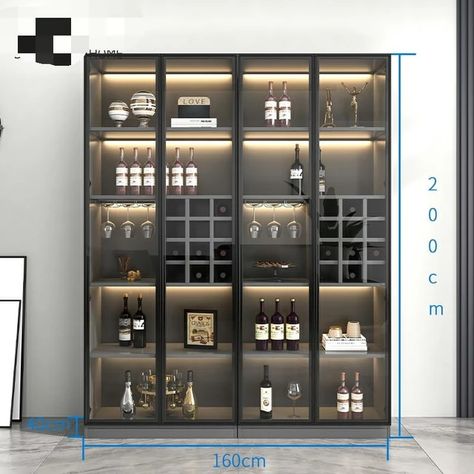 Luxury Wine Cabinet Modern Simple Living Room Cabinet Wall Cabinet Glass High-end Display Cabinet Household Small Lockers - Bar & Wine Cabinets - AliExpress Cabinet Display Ideas Living Room, Display Cabinet Design Modern Luxury, Wine Wall Cabinets, Bar Cabinet Design Luxury, Glass Wall Display Cabinet, Drinks Display Cabinet, Liquor Display Cabinet, Wine Glass Display Ideas, Display Cabinet Design Modern