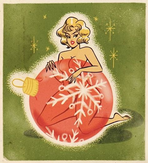 Christmas Pin Up Girl Vintage, Christmas Pinup Art, Playboy Christmas, Vintage Christmas Pinup, Pin Up Christmas, Pinup Woman, Christmas Pinup, Christmas Pins, Christmas Cartoons