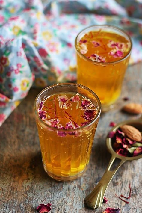 Kashmiri Kahwa Tea Recipe | Cook Click N Devour!!! Kahwa Recipe, Kahwa Tea, Kashmiri Tea, Kashmiri Kahwa, Kashmiri Chai, Kashmiri Recipes, Indian Drinks, Specialty Drinks, Winter Drink