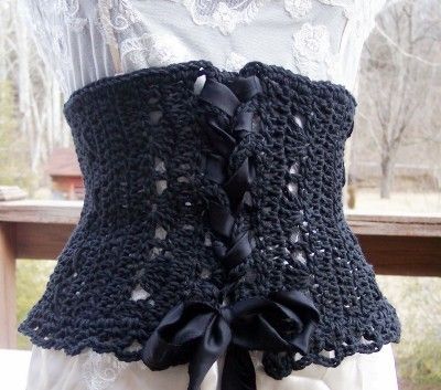 Corset Handmade, Crochet Corset, Crochet Costumes, Crochet Belt, Mode Crochet, Crochet Shop, Mary Ann, Ropa Diy, Chale Crochet