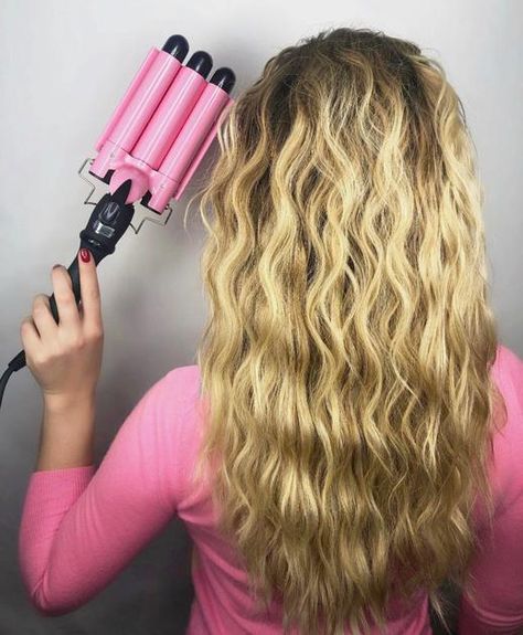 Babe Waves Hair, Mermaid Hair Waves, Mermaid Curls, Brunette Bombshell, Ball Hair, Waves Tutorial, Mermaid Waves, Hair Crimper, Waves Hair