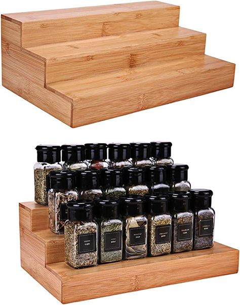 Shelf Spice, Bamboo Spice Rack, Drawer Spice Rack, Spice Organizers, Spice Organization Drawer, Wooden Kitchen Cabinets, Cabinet Pantry, Spice Holder, Pantry Cupboard