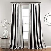 Curtain Hanging, Striped Room, Striped Curtains, Lush Decor, Black Curtains, Darkening Curtains, Rod Pocket Curtain Panels, Rod Pocket Curtains, White Curtains