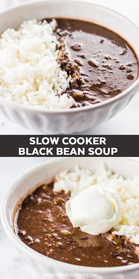 Slow Cooker Black Beans, Slow Cooker Vegetarian, Crock Pot Recipes, Slow Cooker Recipe, Bean Soup Recipes, Black Bean Soup, Easy Slow Cooker Recipes, Crock Pot Soup, Frugal Meals