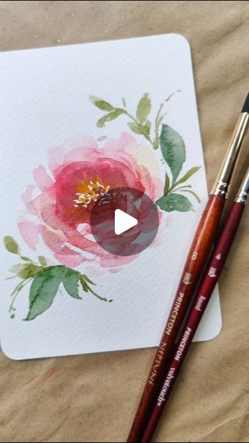 Clarice • Youtube Watercolour Artist & Designer on Instagram: "Day 6 of #PrincetonFlorals2023 - Peony. Learn to paint watercolour peony for this spring florals challenge.  🎨Colours: @paulrubensart  🖌️Brushes: @princetonbrush Velvetouch #4 & Neptune $8 Paper: @etchr_lab postcards - - #claricegomesdesigns #claricegomeswatercolour #looseflorals #loosewatercolor #wetonwettechnique #learnwatercolor #watercolorflowers #learntopaint #simplewatercolorflowers #youtubetutorial #freevideotutorials #princetonbrushes #watercolorpeony #paintingwatercolour #peonyflower #aquarelleflowers #watercolortutorials #velvetouchbrushes #watercolorlover #fyp #watercolorart" Learn To Paint Watercolor, Watercolor Peonies Tutorial, Watercolour Flowers Simple, Watercolour Peonies, Watercolour Peony, Things Paint, Simple Watercolor Flowers, Peonies Watercolor, Rose Artwork