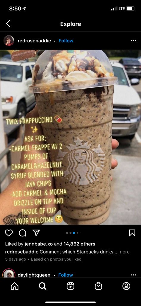 Carmel Frappe, Carmel Drizzle, Secret Starbucks Drinks, How To Order Starbucks, Starbucks Drinks Recipes, Starbucks Recipes, Starbucks Drinks, Cookie Dough Cafe, Frappe