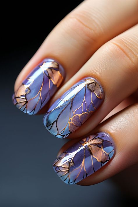 Fall Nail Art Ideas, Fall Nail Art Designs, Lavender Nails, Fall Nail Art, Butterfly Nail, Nail Art Ideas, Fall Nail, Nail Inspiration, Chic Nails