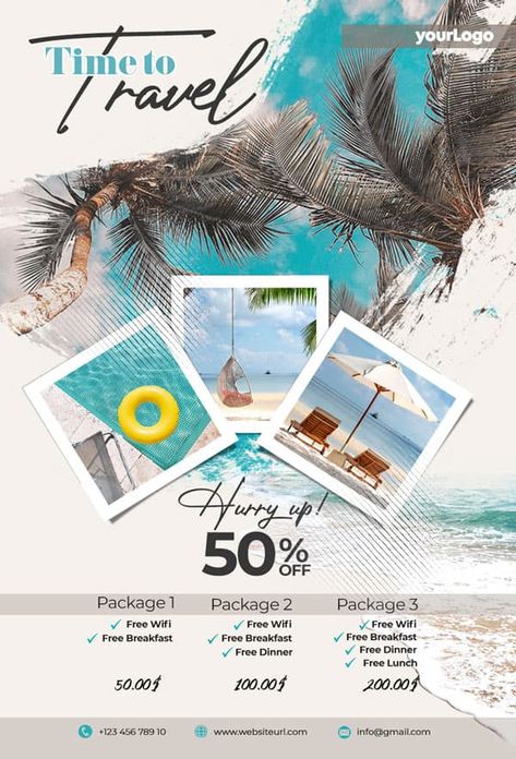 Download the Free Holiday Travel PSD Flyer Template! - Free Business Flyer, Free Flyer Templates, Free Summer Flyer - #FreeBusinessFlyer, #FreeFlyerTemplates, #FreeSummerFlyer - #Adventure, #Business, #Event, #Holiday, #Travel Travel Leaflet Design, Travel Agency Flyer Design, Jiji Background, Travel Flyer Design Creative, Vacation Poster Design, Ambient Ads, Travel Advertising Design, Travel Brochure Design, Indian Drawing