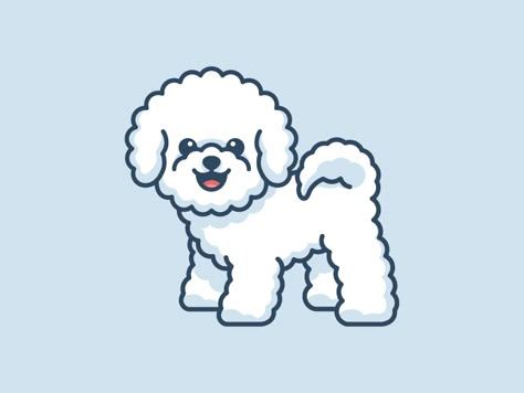 Bichon Frise by Alfrey Davilla | vaneltia on Dribbble Bichon Frise Drawing, Alfrey Davilla, Bichon Frise Art, Poodle Drawing, Cute Dog Drawing, 강아지 그림, Dog Logo, Dog Tattoo, Poodle Dog