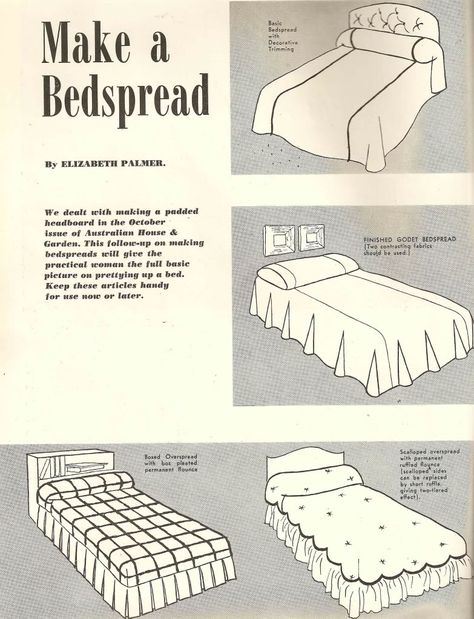 Totally retro (1953) bedspread tutorial Vintage Bedspread, Sew Zipper, Bed Spread, Padded Headboard, Vintage Bed, Heirloom Sewing, Vintage Room, Diy Bed, Fabric Projects