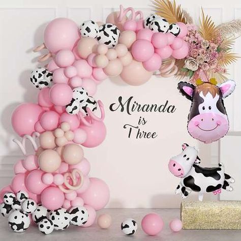 Cow Balloon Garland, Cow Print Balloons, Garland Arch, Pink Cow, Arch Kit, Themed Birthday Party, Balloon Garland, Cow Print, Arch