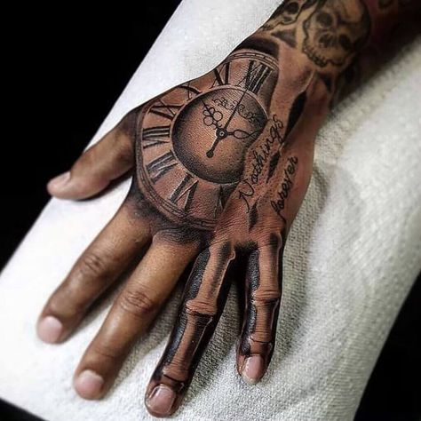 60 Best Hand Tattoos For Men: Cool Design Ideas of 2022 Bone Hand Tattoo, Tattoo Main, Design Tatuaje, Hand Tattoos For Men, Herren Hand Tattoos, Small Wave Tattoo, Tato Dengan Makna, Bone Hand, Forever Tattoo