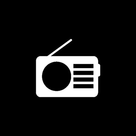 Black radio app icon Radio Icon Aesthetic, Samsung Icons, Radio Icon, Playlist Covers Photos, Black App, Phone Decor, Dark Theme, Phone Layout, Tv App