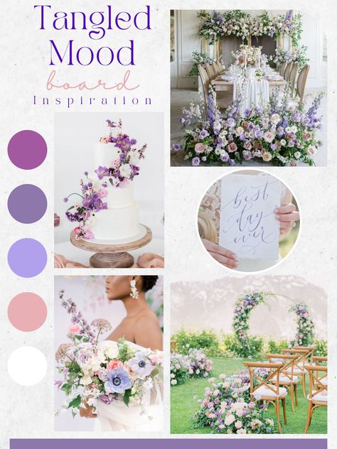 Tangled Wedding Colors, Rapunzel Wedding Colors, Tangled Wedding Theme Color Schemes, Tangled Theme Beach Wedding, Wedding Ideas Tangled, Tangled Wedding Color Scheme, Disney Tangled Wedding Theme, Tangled Theme Bridal Shower Ideas, Rapunzel Wedding Aesthetic