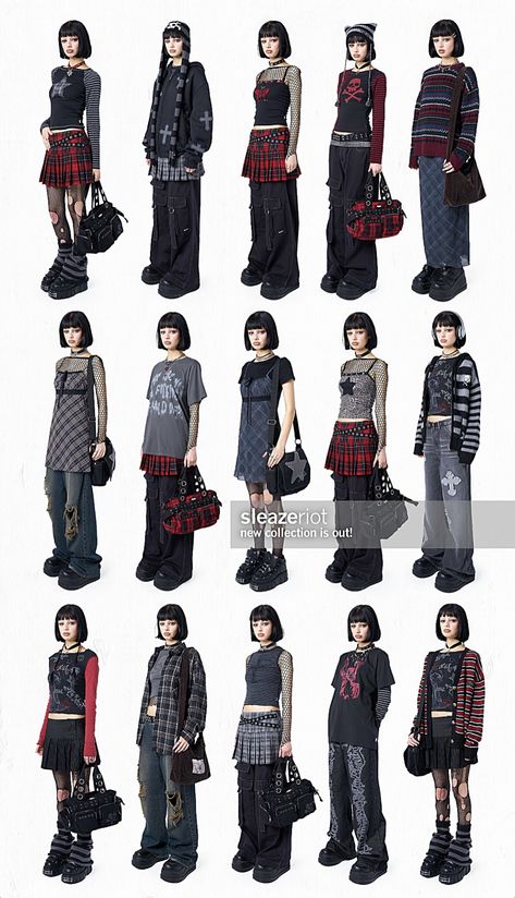 London Alternative Fashion, Slightly Alt Outfits, Camo Goth Outfits, Wabi Sabi Aesthetic Fashion, Edgy Kpop Outfits, My Chemical Romance Aesthetic Outfits, Long Sleeve Collared Shirt Outfit, Kpop Grunge Outfits, Fem Punk Outfits