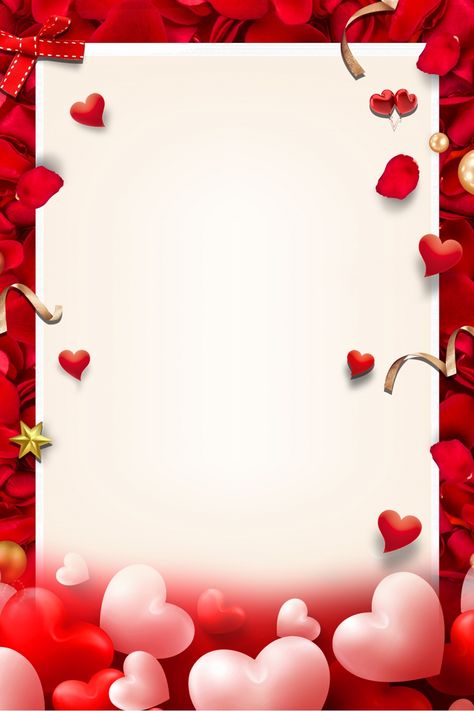 Red Rose Love Heart 520 Valentines Day Poster Background Background Love Hearts, Backgrounds For Posters, Red Love Background, Love Card Design, Valentine's Day Poster Design, Valentine Day Background, Anniversary Template, Valentines Background, Red Rose Love