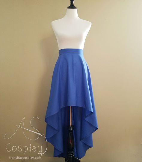 "High Low Skirt Available in Any Size and Any Color - Swallowtail Maxi Skirt - Hi-Lo Skirt This high low skirt is short in the front and long maxi length in the back.  It drapes beautifully and flows elegantly as you move and walk around in this skirt.  It is shown in these photos in colors 'lapis blue' , 'ruby red', and 'prussian' but the skirt is also available in any color of your choice.   Each skirt is custom made for your height and waist measurement. The skirt is ankle length in the back Hi Lo Skirt Pattern, Skirt Short In Front Long In Back, Diy High Low Skirt, How To Make Long Skirt, Long Skirt Sketch, Front Short Back Long Dress, Top Skirt Design, Low High Skirt, Oneshot Characters