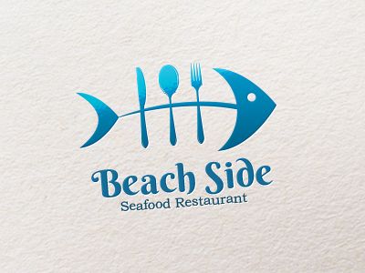 I like the way that they manipulated the fish symbol in order to relate to the company. Concept Restaurant, Logo Personal, Inspiration Logo Design, Logo Minimalista, Clever Logo, Logo Luxury, Restaurant Logo, Beach Side, Logo Restaurant