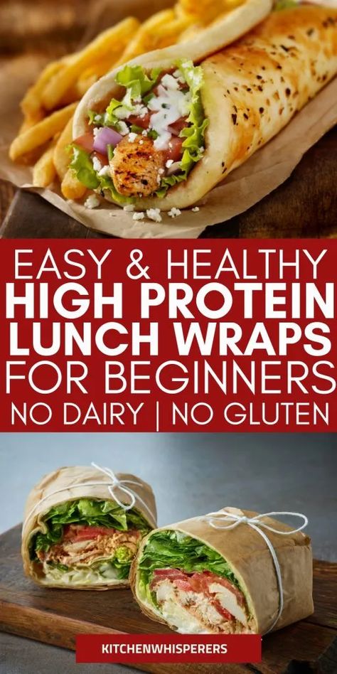 Easy & Healthy Protein Wrap Recipes For Lunch (vegan) - Kitchen Whisperers Dairy Free Lunches For Work, Protein Wraps Lunch Ideas, Easy Wraps For Lunch, Lunch Meat Wraps, High Protein Wraps, Lunchbox Lunches, Manly Meals, Wrap Recipes For Lunch, Healthy Wraps For Lunch