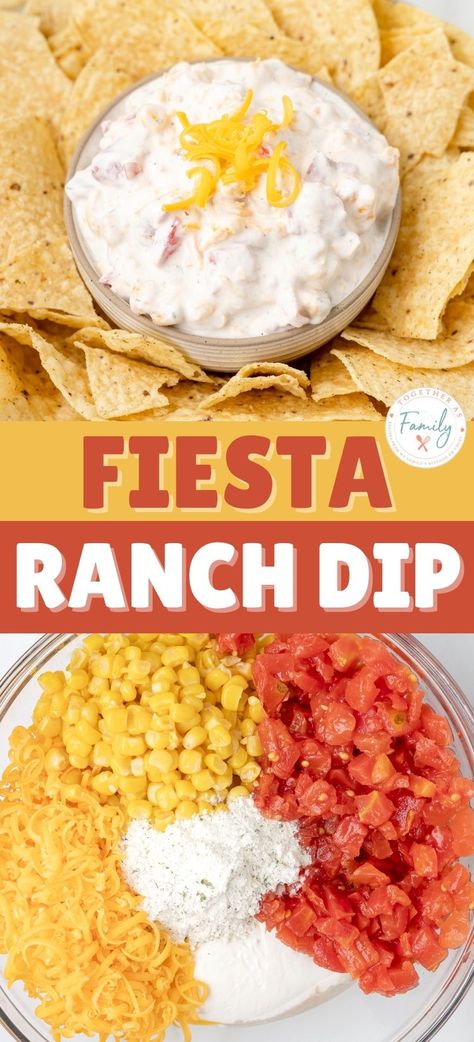 Corn Dip With Sour Cream And Rotel, Corn Rotel Dip Sour Cream, Fiesta Chip Dip, Best Dip For Fritos, Ranch Rotel Dip, Sour Cream And Rotel Dip, Corn Dip With Ranch Packet, Corn Ranch Dip, Sour Cream Rotel Ranch Dip