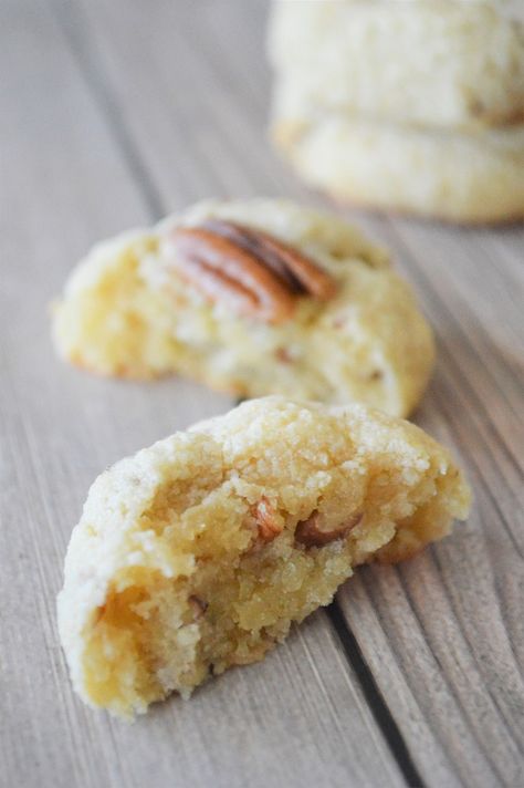 {Gluten Free} Pecan Sandies - The Healthy Home Cook Gluten Free Pecan Sandies, Gluten Free Funfetti Cake, Funfetti Cake Mix Cookies, Gluten Free Pecan, Sweet Potato Chocolate, Pecan Sandies, Funfetti Cake Mix, Gluten Free Cookie Recipes, Dairy Free Chocolate Chips