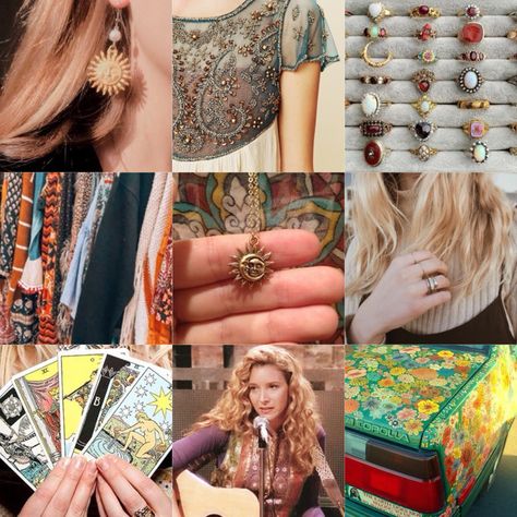 Phoebe Style Friends, Pheobe Buffay Aesthetic Outfits, Phoebe Buffay Clothes, Pheobe Buffay Jewelry, Phoebe Buffay Whimsigoth, Phoebe Buffet Aesthetic, Pheobe Buffet Aesthetic, Phoebe Buffay Aesthetic Moodboard, Phoebe Buffay Aesthetic Outfit