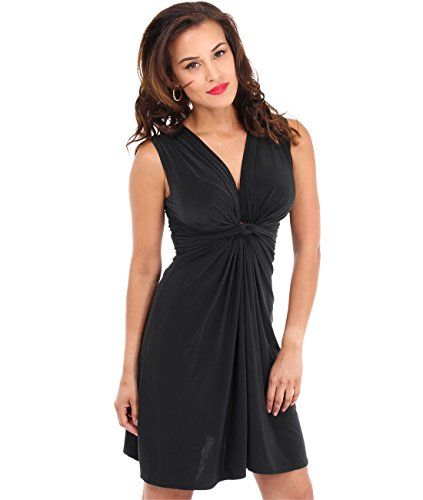 9354-Black-8 : Knot Front Dress KRISP https://www.amazon.co.uk/dp/B00L9AASK2/ref=cm_sw_r_pi_dp_U_x_PFrIBbF8G97JG Knot Front Dress, Short Flared Skirt, Plus Size Fashion Dresses, Women Club Dresses, Front Knot Dress, Summer Dress Women, Short Dress Styles, Moda Chic, Beautiful Dresses Short