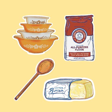 The Home Baker Sticker Pack is available now 🧑‍🍳🧈 Inspired by all the bakers in my life, from bread to cookies and pie! 🍪 🥧 ! We love it all! 💕 Included in this sticker pack is : 1 x Wooden Spoon 1 x Vintage Bowls 1 x Bag Of Flour 1 x Stick Of Butter Check out RENDESIGN.CA for more 🖼️ Available in store and online at @inkwellboutique ⚓️ Halifax, Nova Scotia #sticker #stickershop #halifax #bake #bakery #homebaker #vintagestyle #retro #butter #art #illustration #shoplocalnovascotia #sho... Baking Stickers, Thanks Teacher, Stained Glass Wall Art, Paper Bag Gift Wrapping, Stacking Bowls, Halifax Nova Scotia, Vintage Baking, Tea Towel Gift, Room Scents