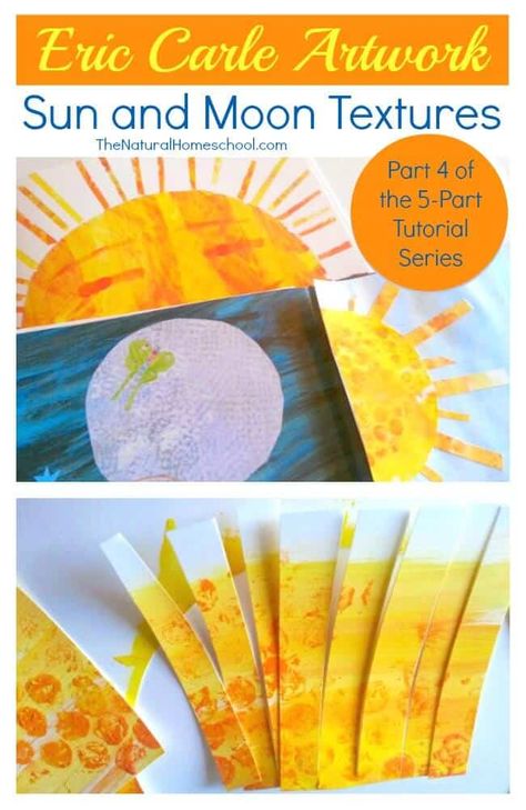 Our post, Eric Carle Artwork, will show you how to easily make Eric Carle-inspired sun and moon textures! They will turn out amazing and your kids will really enjoy making them! Preschool Plants, Eric Carle Crafts, Eric Carle Classroom, Eric Carle Art, Eric Carle Activities, Education Support, Moon Texture, Maker Space, Solar Eclipses