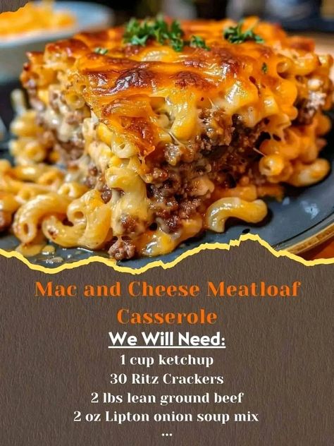 Recipes Mac And Cheese, Cheese Meatloaf, Meatloaf Casserole, Cheese Stuffed Meatloaf, Baby Ray, Sweet Baby Ray, Beef Casserole Recipes, Grandmas Recipes, Easy Casserole