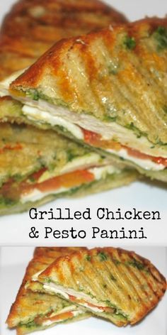 Cuisinart Griddler Recipes Panini Press, George Foreman Panini Recipes, Chicken Mozzarella Panini, Chicken Pesto Grilled Cheese, Italian Chicken Panini, Foods With Pesto, Panini Maker Recipes, Pannini Italian Bread, Healthy Panini Sandwiches