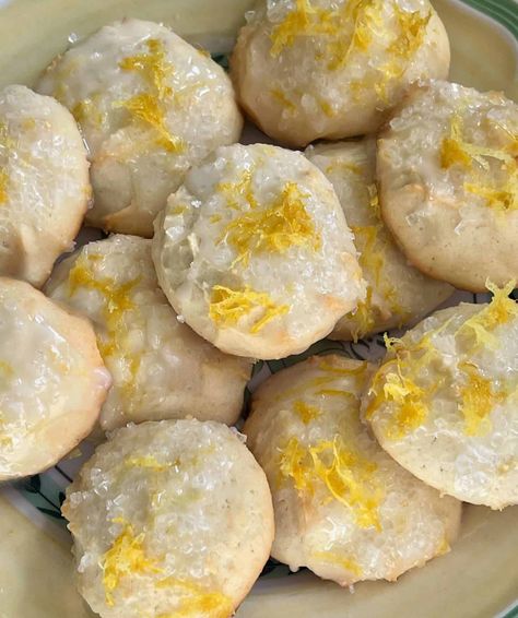 Lemon Ricotta Cookies with Limoncello Glaze | La Bella Vita Cucina Lemon Ricotta Cookies, Spoon Cookies, Ricotta Cookies, Lemon Ricotta, Sweet Lemon, Italian Cookies, Lemon Cookies, Cookie Scoop, Silicone Baking