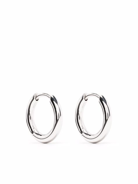 Tom Wood Small Classic Hoop Earrings - Farfetch Hoop Earrings Aesthetic, Small Silver Hoop Earrings, Tom Wood, Earrings Aesthetic, Hoop Design, Silver Jewelry Earrings, In Pairs, Girly Jewelry, Small Earrings