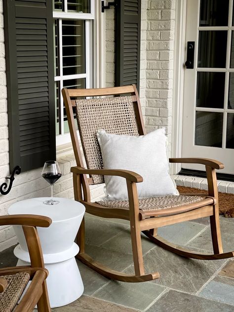 Hokendauqua Side Table curated on LTK Front Porch Rocking Chair Decor, Front Porch With Rocking Chairs, Front Porch Refresh, Front Porch Chairs, Front Porch Rocking Chairs, Porch Refresh, Kate Bryan, Rocking Chair Front Porch, Front Porch Furniture