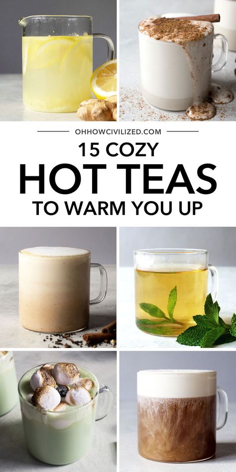 15 Hot Tea Drinks to Warm Up This Fall & Winter Hot Tea Drinks, Cozy Hot Drinks, Fuze Tea, Hot Teas, Hot Tea Recipes, Milk Tea Recipes, Hot Drinks Recipes, Tea Drink Recipes, Cozy Drinks