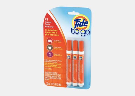 The Most Effective On-the-Go Stain Removers | Condé Nast Traveler Tide Pen Stain Removers, Tide Stain Remover, Purse Tower, Tide Pen, Stain Remover Clothes, Ice Shavers, Period Kit, Tide Pods, Backpack Essentials