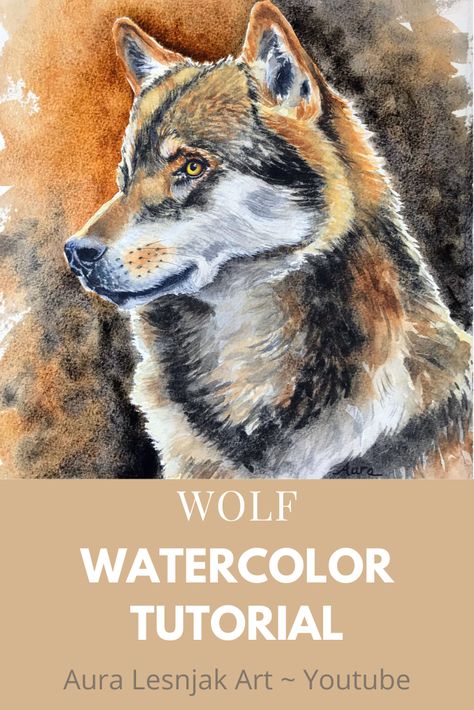 Wolf Watercolor Painting, Painting Fur, Watercolor Wolf, Watercolor Eyes, Watercolor Art Diy, Watercolor Cat, Acrylic Painting Techniques, Simple Acrylic Paintings, Watercolor Paintings Tutorials