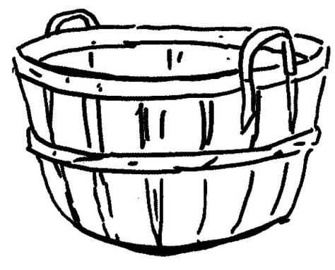 Basket Coloring Page, Fruit Bowl Drawing, Apple Outline, Super Coloring Pages, Apple Basket, Wolf Colors, Basket Drawing, Apple Baskets, Birthday Coloring Pages