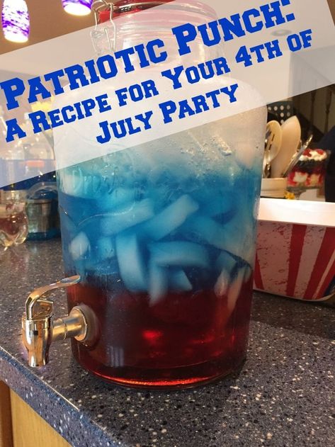 If you�re having a get together this Fourth of July, tell your guests not to worry about the drinks! You�ve got it covered with Patriotic Punch! 4th Of July Pitcher Drinks, Fourth Of July Drinks Alcohol Punch, July 4th Drinks Non Alcohol, 4th Of July Cocktails Pitcher, 4th Of July Drinks Alcoholic Pitcher, Fourth Of July Punch, 4th Of July Punch, Fourth Of July Food Ideas, Patriotic Punch