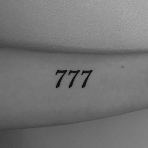 Jackpot Tattoo, 222 Aesthetic, 777 Angel Number Tattoo, 777 Angel Number, 777 Tattoo, Angel Number Tattoo, Moodboard Inspo, Number Tattoo, Number Tattoos