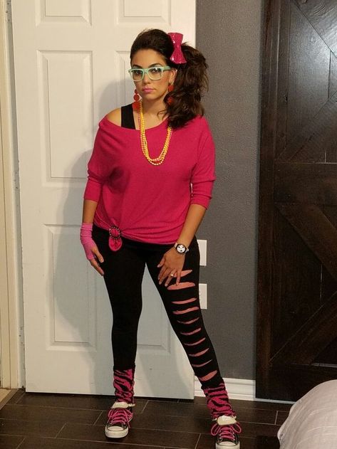 80's Costume  #Halloween #Costumes #HalloweenCostumesForFamily Sherman Financial Group 80 Rockstar Outfit, Diy 80s Costume Women, 80 Outfits Ideas 80s Fashion Women, 80's Costume Ideas, 80 Fashion Outfits 80s Style Women, 80s Costume Diy, 80s Female Fashion, 80s Costume Ideas For Women, 80s Costume Ideas