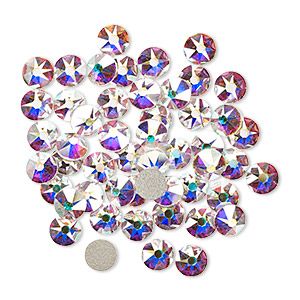 Flat back, Swarovski® crystal rhinestone, crystal AB, foil back, 4.6-4.8mm Xirius rose (2088), SS20. Sold per pkg of 1,440 (10 gross). Rhinestone Flats, Bold Color Palette, Fire Mountain Gems And Beads, Crystal Ab, Star Sky, Metal Clay, Bright Stars, Deep Colors, First They Came