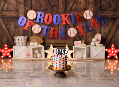 Rookie Of The Year Cake, Baseball Cake Smash, Cake Smash Boy, Baseball Cake, Cake Boy, Smash Cake Boy, Rookie Of The Year, Cakes For Boys, Smash Cake