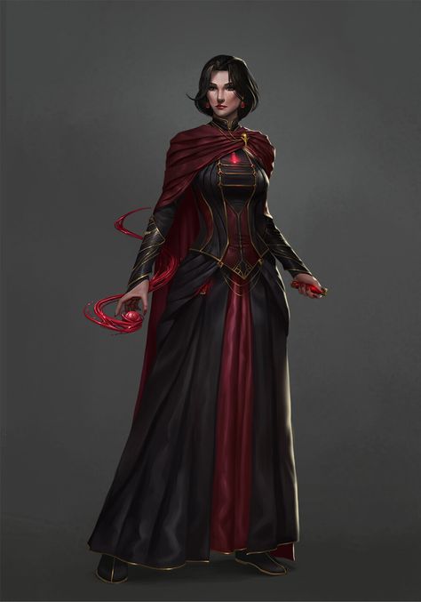 ArtStation - Blood magic Character Vampire Sorcerer, Mage Female, Magic Character, Noble Woman, Blood Magic, Blood Mage, Armor Clothing, Vampire Stories, Dungeons And Dragons Classes