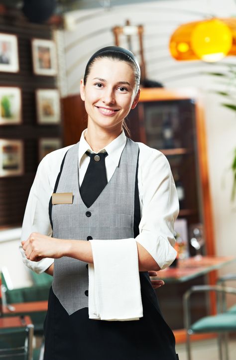 #CustomerService has to be genuine. #Smile because you mean it! Black Tie Birthday Party, Musical Outfits, Hospitality School, Waitress Musical, Waitress Outfit, Customer Service Training, Waiter Uniform, Modern Restaurant Design, Restaurant Service