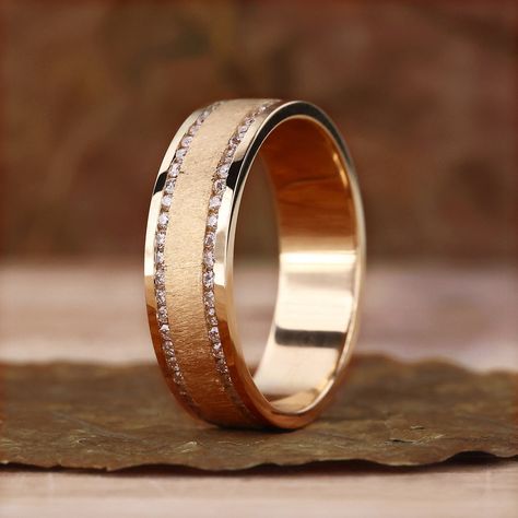 Mens Wedding Bands Gold With Diamonds, Gold And Diamond Mens Wedding Ring, Men Engagement Ring For Him Diamond, Men Ring With Diamond, Wedding Band For Groom, Wedding Band Men Diamond, Unique Male Wedding Rings, Gold Diamond Ring Men, Unique Mens Wedding Bands Diamonds