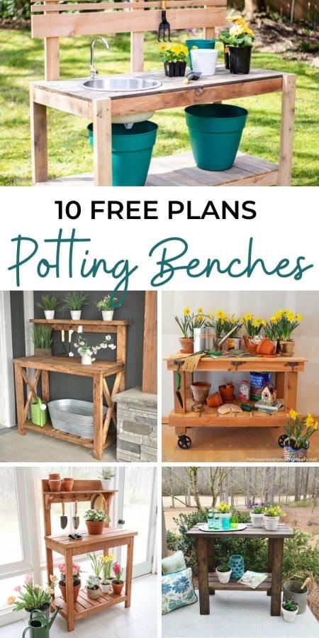 Potting Station Diy, Diy Potting Table, Planting Bench, Potting Benches Diy, Potting Bench With Sink, Garden Work Bench, Potting Bench Ideas, Pallet Potting Bench, Diy Potting Bench