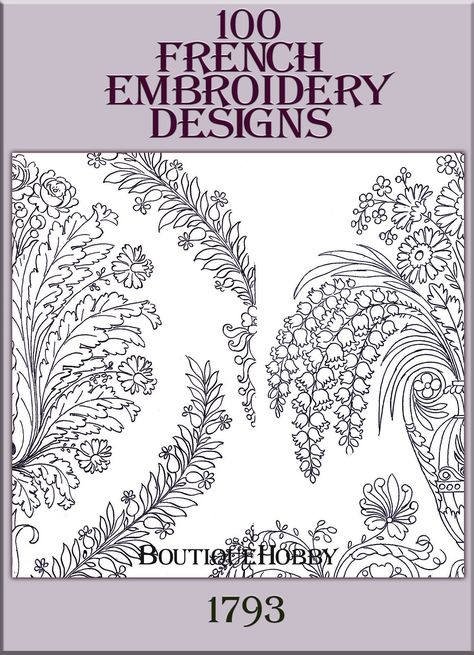 100 FRENCH EMBROIDERY DESIGNS - Hand french vintage embroidery patterns,designs motifs,Pattern Book Original book printed in 1793 Ebook only, not paper book. File Type: PDF Format -1 instant download files 48 Pages, Language: English Refunds or returns are not accepted. Therefore, ALL SALES ARE FINAL. However I am glad to resend any file that has been corrupted or does not work in instant download. Please contact me if you have any questions. ----------------------------------------------------- Free Vintage Embroidery Patterns, Rococo Embroidery Pattern, French Embroidery Designs, Embroidery Patterns Sketch, Embroidery Files Free, French Embroidery Patterns Vintage, Embroidery Patterns Vintage Free, Medieval Embroidery Patterns, Embroidery Templates Free Printable